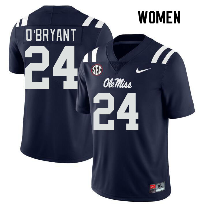 Women #24 Richard O'Bryant Ole Miss Rebels College Football Jerseys Stitched Sale-Navy
